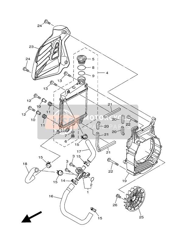 Yamaha NMAX 150 2017 Radiator & Hose for a 2017 Yamaha NMAX 150